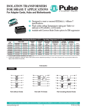 E2467NL Datasheet PDF Pulse Electronics