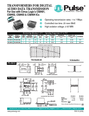 CS8402 Datasheet PDF Pulse Electronics