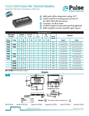 MT9075 Datasheet PDF Pulse Electronics
