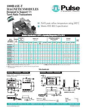 HX5008NL Datasheet PDF Pulse Electronics