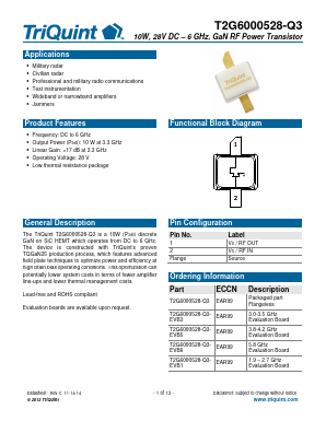T2G6000528-Q3-EVB6 Datasheet PDF Qorvo, Inc