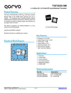 TGF3020-SM Datasheet PDF Qorvo, Inc