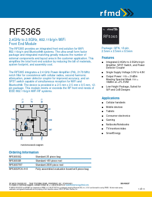 RF5365 Datasheet PDF Qorvo, Inc