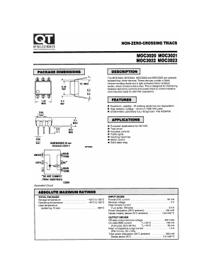 MOC3020 Datasheet PDF QT Optoelectronics => Fairchildsemi