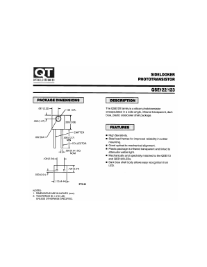 QSE122 Datasheet PDF QT Optoelectronics => Fairchildsemi