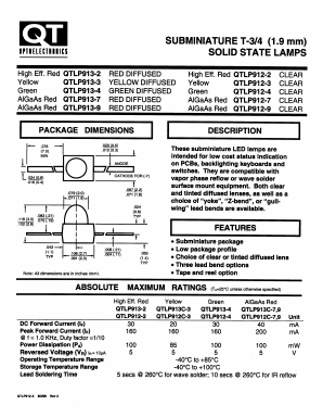 QTLP912-2 Datasheet PDF QT Optoelectronics => Fairchildsemi