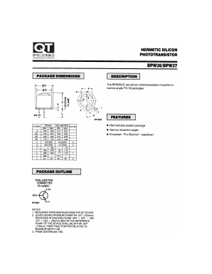 BPW37 Datasheet PDF QT Optoelectronics => Fairchildsemi