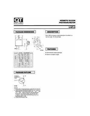 L14F1 Datasheet PDF QT Optoelectronics => Fairchildsemi