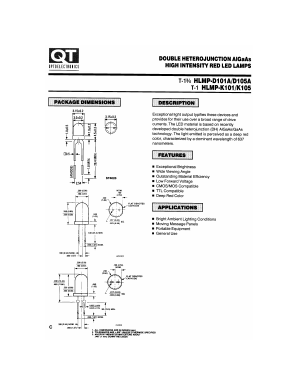 HLMP-D101A Datasheet PDF QT Optoelectronics => Fairchildsemi