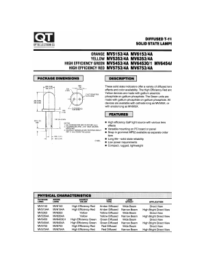 MV5753 Datasheet PDF QT Optoelectronics => Fairchildsemi