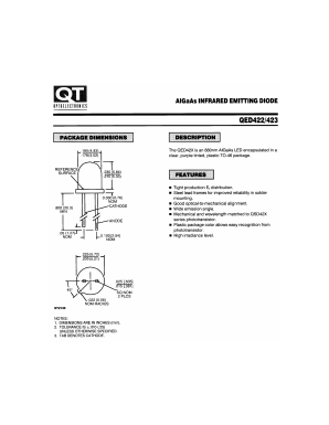 QED422 Datasheet PDF QT Optoelectronics => Fairchildsemi