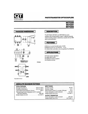 MCT2201 Datasheet PDF QT Optoelectronics => Fairchildsemi