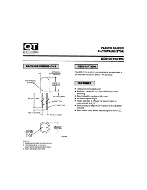 QSD122 Datasheet PDF QT Optoelectronics => Fairchildsemi