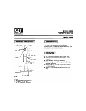 QSE114 Datasheet PDF QT Optoelectronics => Fairchildsemi
