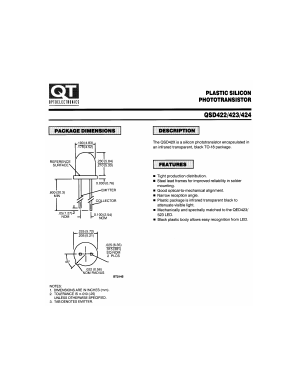 QSD422 Datasheet PDF QT Optoelectronics => Fairchildsemi
