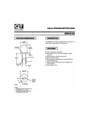 QED523 Datasheet PDF QT Optoelectronics => Fairchildsemi