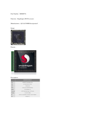 MSM8974 Datasheet PDF QUALCOMM Incorporated
