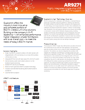 AR9271 Datasheet PDF QUALCOMM Incorporated