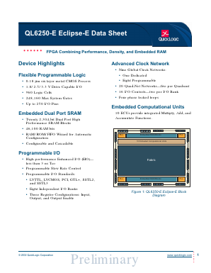 QL6250-E-7PQ208C Datasheet PDF QuickLogic Corporation