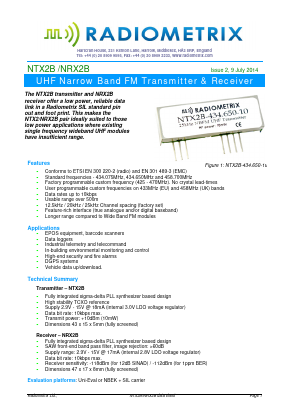 NTX2B Datasheet PDF Radiometrix Ltd