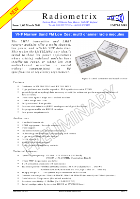 LMR1-151-5 Datasheet PDF Radiometrix Ltd