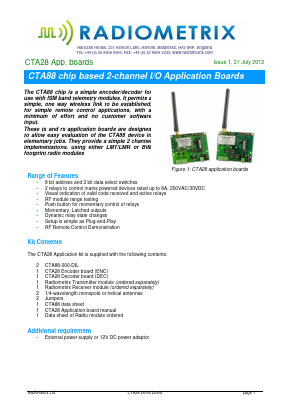 CTA28-173-LMR1 Datasheet PDF Radiometrix Ltd