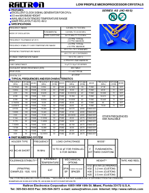 HC-49 Datasheet PDF Raltron Electronics Corporation