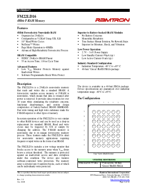 FM22LD16 Datasheet PDF Ramtron International Corporation