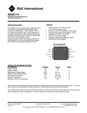 RE46C114 Datasheet PDF R and E International, Inc.