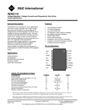 RE46C119 Datasheet PDF R and E International, Inc.