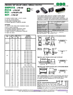 S01-1NS-501-BQ Datasheet PDF RCD COMPONENTS INC.