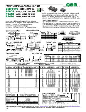 P2420 Datasheet PDF RCD COMPONENTS INC.