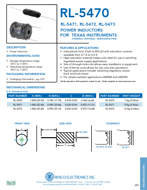 RL-1284-22-43 Datasheet PDF RENCO ELECTRONICS, INC.