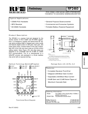 RF2460PCBA Datasheet PDF RF Micro Devices