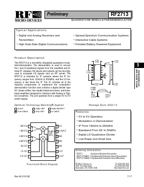 RF2713 Datasheet PDF RF Micro Devices