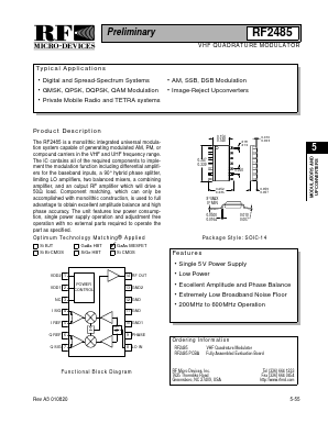 RF2485PCBA Datasheet PDF RF Micro Devices