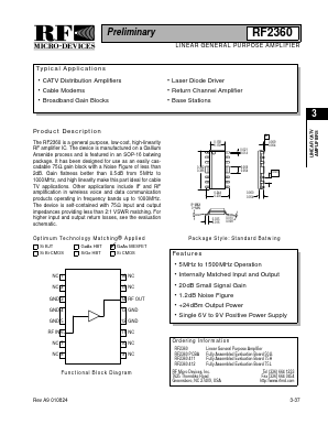 RF2360PCBA Datasheet PDF RF Micro Devices