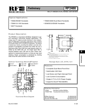 RF2488 Datasheet PDF RF Micro Devices