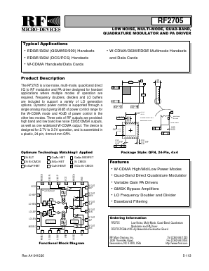 RF2705 Datasheet PDF RF Micro Devices