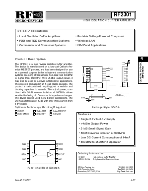 RF2301 Datasheet PDF RF Micro Devices