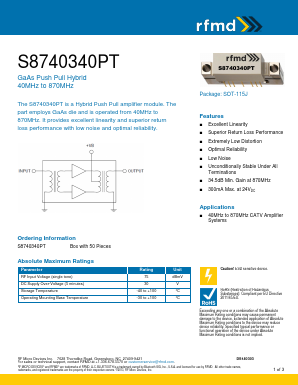 S8740340PT Datasheet PDF RF Micro Devices