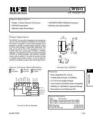 RF2513PCBA-L Datasheet PDF RF Micro Devices