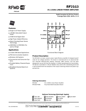 RF2163 Datasheet PDF RF Micro Devices