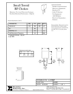 L-11782F Datasheet PDF Rhombus Industries Inc.