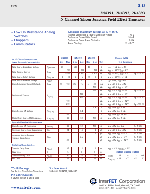 2N4391 Datasheet PDF RHOPOINT COMPONENTS
