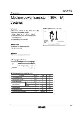 2SA2086S Datasheet PDF ROHM Semiconductor