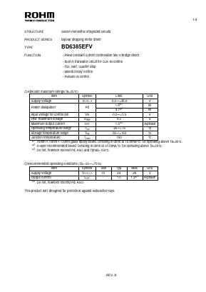 BD6385EFV_11 Datasheet PDF ROHM Semiconductor
