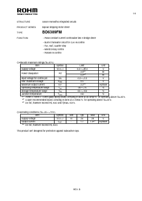 BD6389FM_11 Datasheet PDF ROHM Semiconductor