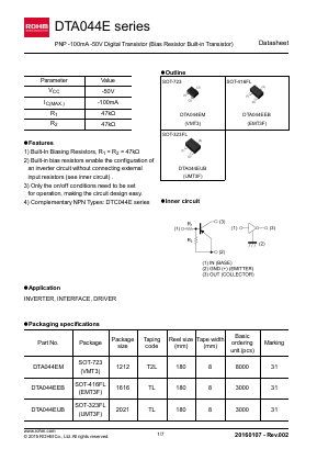 DTA044EM Datasheet PDF ROHM Semiconductor