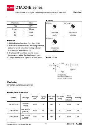 DTA024EEB Datasheet PDF ROHM Semiconductor